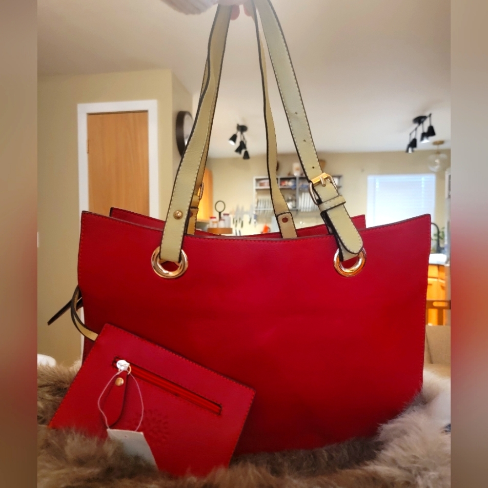 Red Romax Tote Purse with wallet NWT